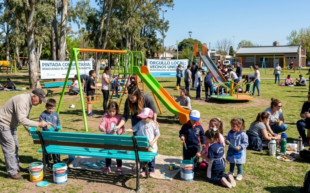 Vecinos organizan una jornada solidaria para renovar una plaza barrial