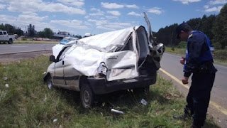 Una mujer fue internada tras un violento siniestro vial en la ruta 14