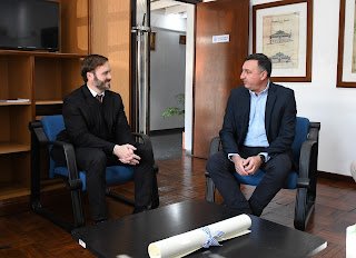 Azcué y Albisu comenzaron a delinear una agenda binacional para fortalecer los vínculos entre Concordia y Salto