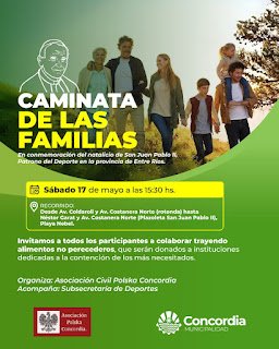 Invitan a participar de  la “Caminata por las familias”