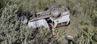 La Criolla: choque y vuelco en la Autovía José Gervasio Artigas