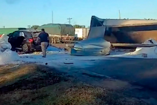 Camionero fue hospitalizado en el cuádruple choque sobre la autovía de la RN 14
