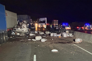 Choque múltiple de camiones en la autovía Artigas: Cuatro heridos
