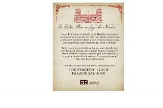 La provincia conmemorará la Batalla de Caseros con una propuesta cultural en el Palacio San José