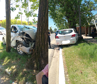 Despiste de automóvil y una persona lesionada