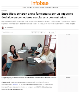 La denuncia por desfalco en comedores escolares de Concordia llegó a medios nacionales