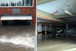 Villa Elisa: Se inundó el subsuelo de un hotel y los autos quedaron bajo agua