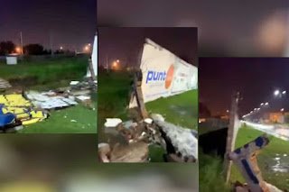 La tormenta tiró abajo parte del muro perimetral del club que preside Gustavo Bou