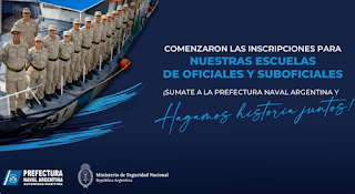 La Prefectura Naval Argentina abrió la inscripción a sus Escuelas de Oficiales y Suboficiales