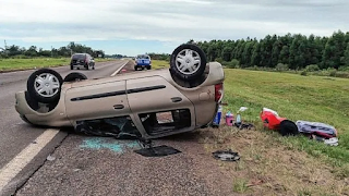 Vuelco de automóvil con lesionados en la ruta 14